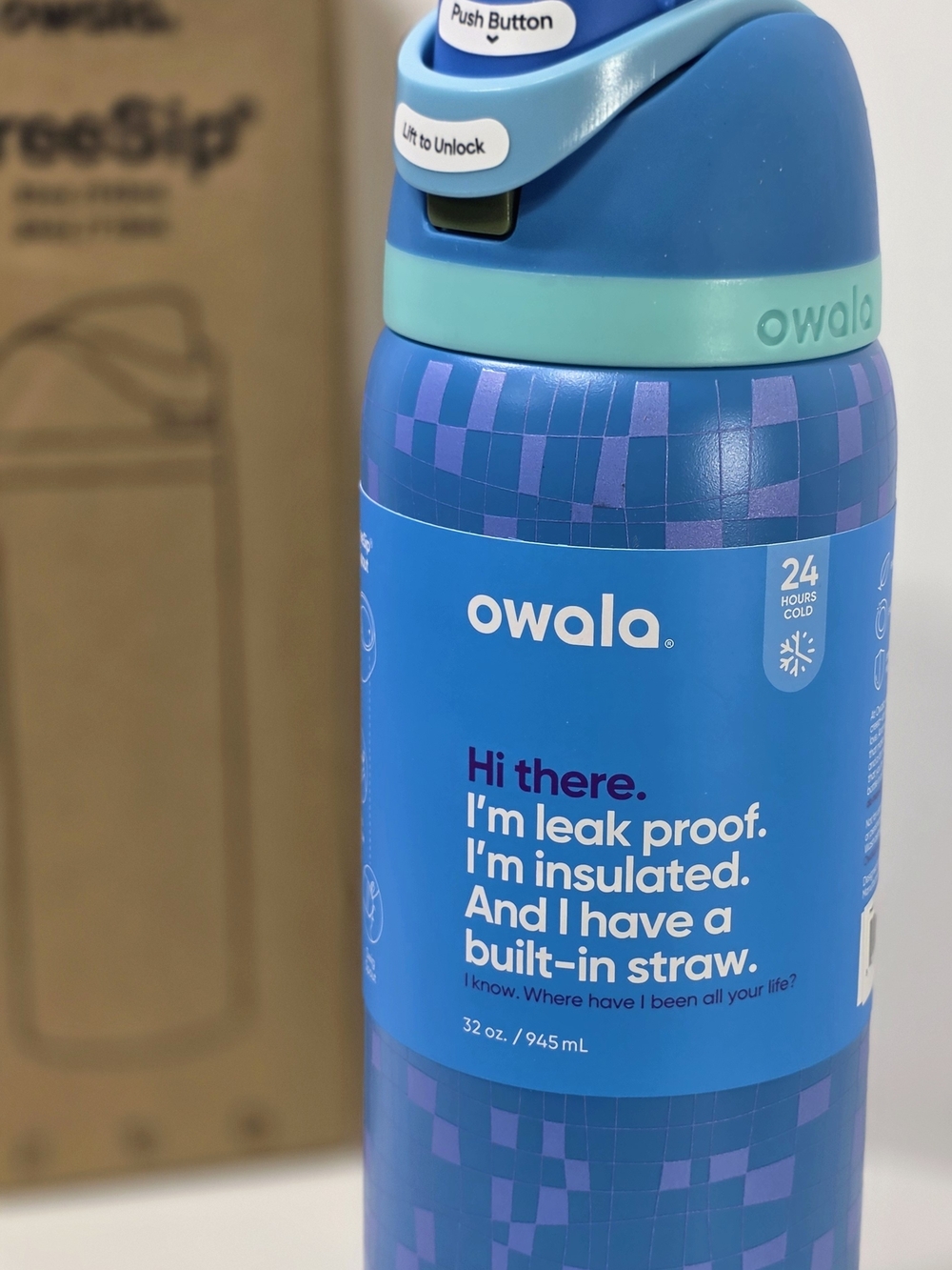 Owala FreeSip 32oz Insulated Water Bottle Blue NWT - Picture 3 of 9